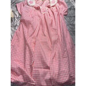 Vintage Philmaid Women’s Large Pink Housecoat Matching Nightgown Pink Plaid